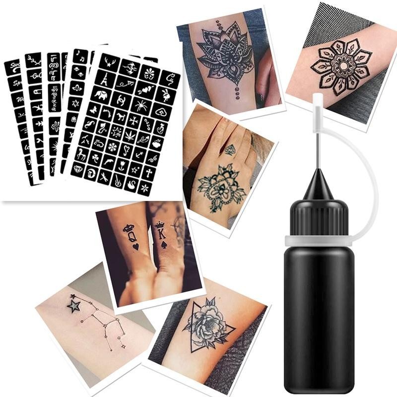 TattooTemplates Face paint Body paint Fruit Juice Tattoo Fruit Gel Henna Tattoo Stencil temporary tattoo ink