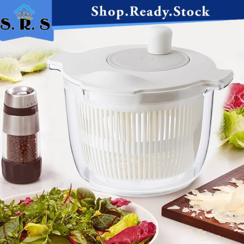 SRS_ Rotary Salad Spinner Dehydrated Machine Manual Salad Dehydrator  Vegetable Colander Water