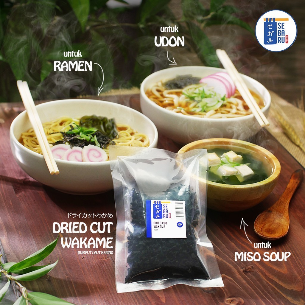 Versatile Durable Dried Cut Wakame Rumput Laut Kering Untuk Ramen Udon Miso 25 Gr - Image 2