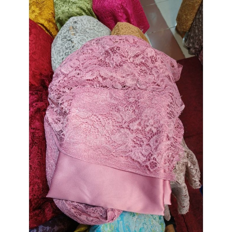 Kain Brokat Katun/Brokat Cordnelly/Brukat Gliter/Brokat Tanpa Gliter