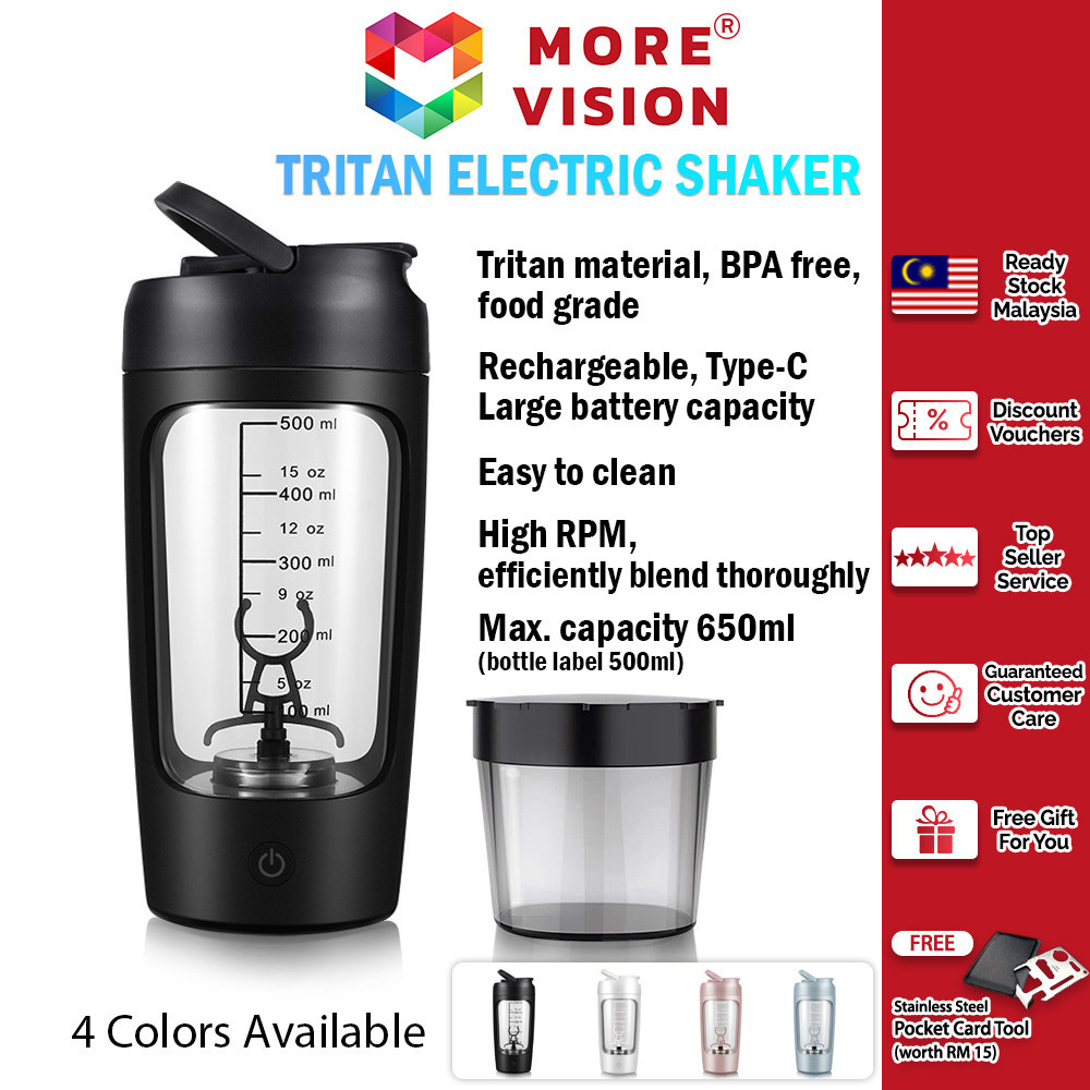 [2nd Gen] Premium Blender Food Grade Tritan Portable Rechargeable Cup Electric Vortex Protein Powder Shaker Mixer Bottle