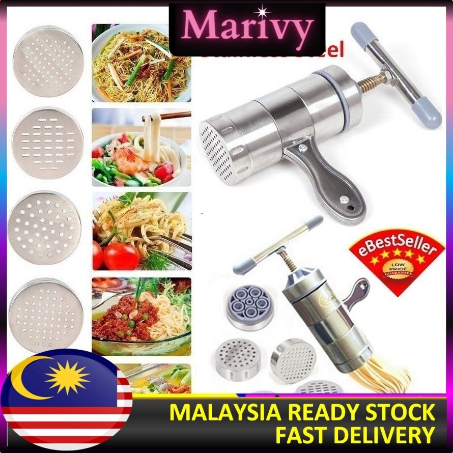 5pcs Set Mold DIY Stainless Steel Noodle Maker Pressure Surface Machine mesin mee Spaghetti Murukku