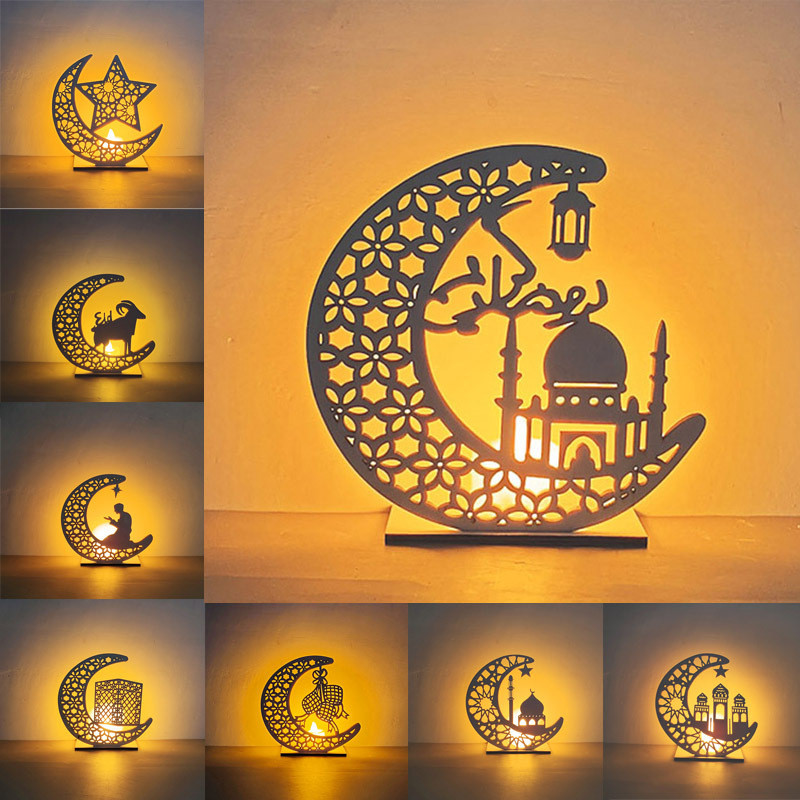 Selamat Hari Raya Aidilfitri EID Muslim Wooden Pendant Mubarak Ramadan Decoration For Home Islamic Party Decor
