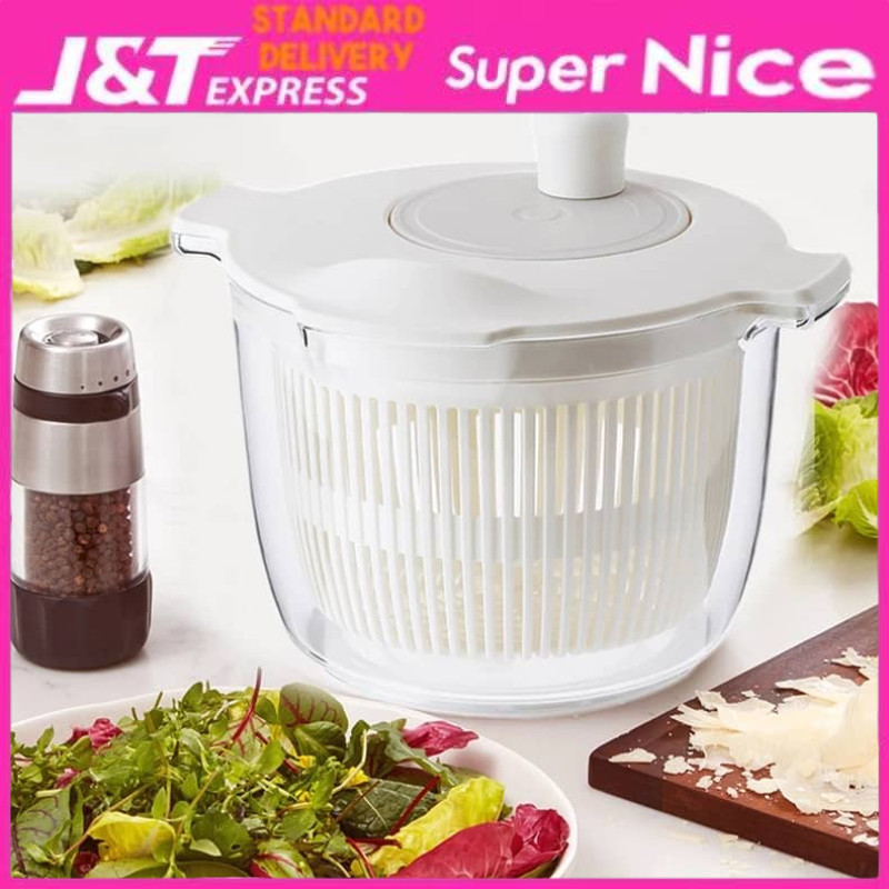 SN_ Rotary Salad Spinner Dehydrated Machine Manual Salad Dehydrator  Vegetable Colander Water