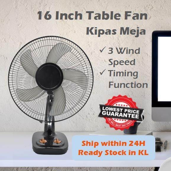 16 inch Table Fan Malaysia Plug 5 Blades Kipas Mini Kipas Angin kuat/Kipas Duduk desk fan Kipas Meja