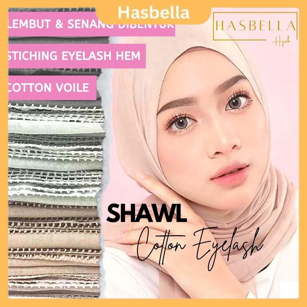 Shawl Cotton Eyelash Cotton Voile Plain 1.8m Tudung Selendang Selesa Murah Long Hijab Raya 2023 Premium HHHijab C28 SCE