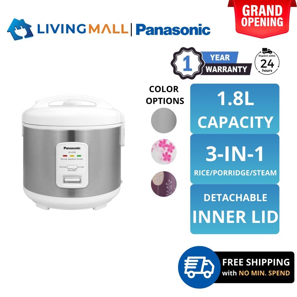 [𝐅𝐑𝐄𝐄 𝐃𝐄𝐋𝐈𝐕𝐄𝐑𝐘] PANASONIC SR-JP185 RICE COOKER (1.8L) 3-IN-1 SR-JP185WSK Detachable Inner Lid Keep Warm Steam Porridge