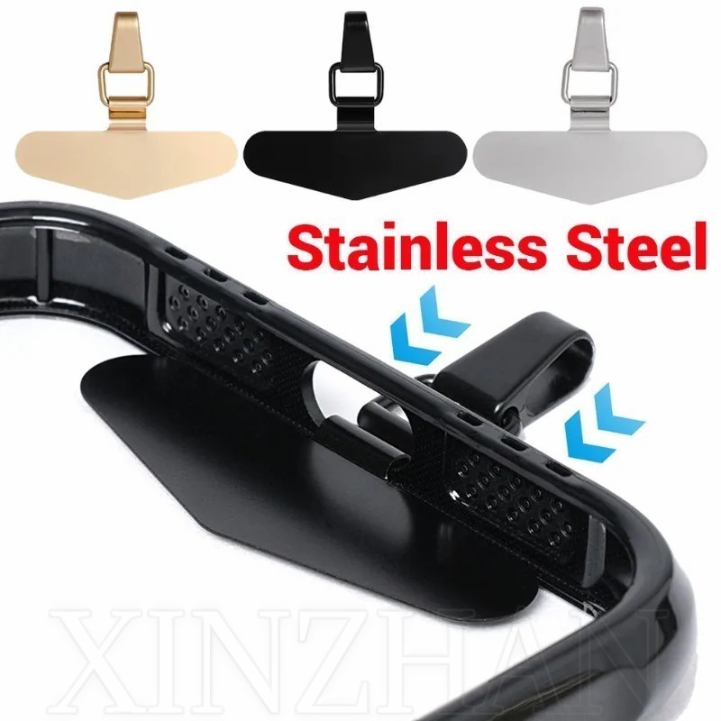 Ultra Thin Mobile Phone Straps Tether Tab - Gold Silver Black Anti-Loss Lanyard Gaskets - Wristband Strap Detachable Phone Patch - Universal Metal Phone Lanyard Gasket