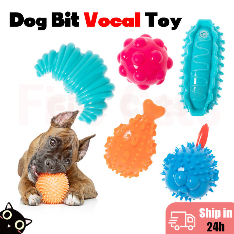 Squeaky Dog Toy Balls, Puppy Chew Toys For Teething, BPA Free Non-Toxic Spikey Ball For Medium, Large & Small Dogs, Durable Toy For Aggressive Chewers