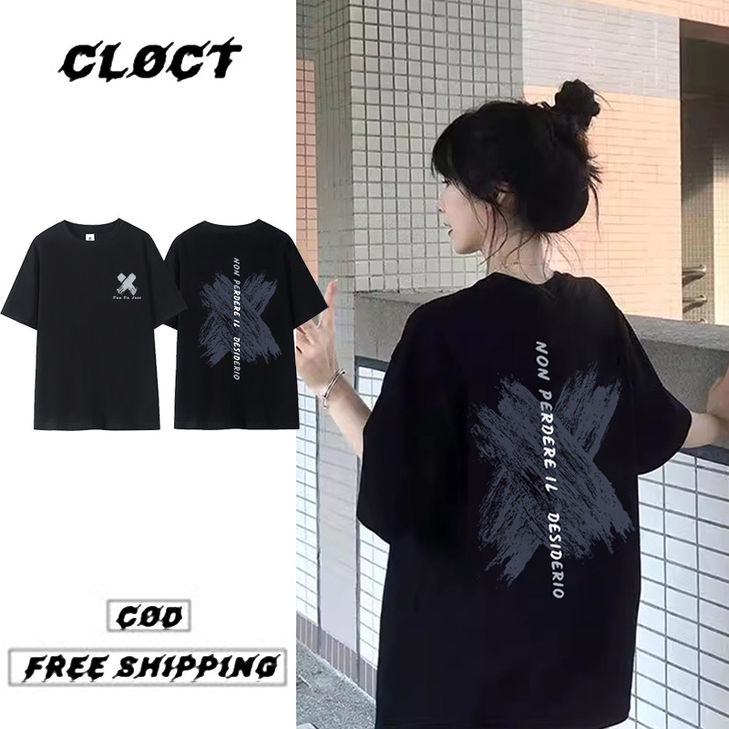 P000632*Cloct Oversized t shirt Woman Baju t shirt Oversize Perempuan Summer Casual Women's Loose Short Sleeved DOODLE Printed Korean Style