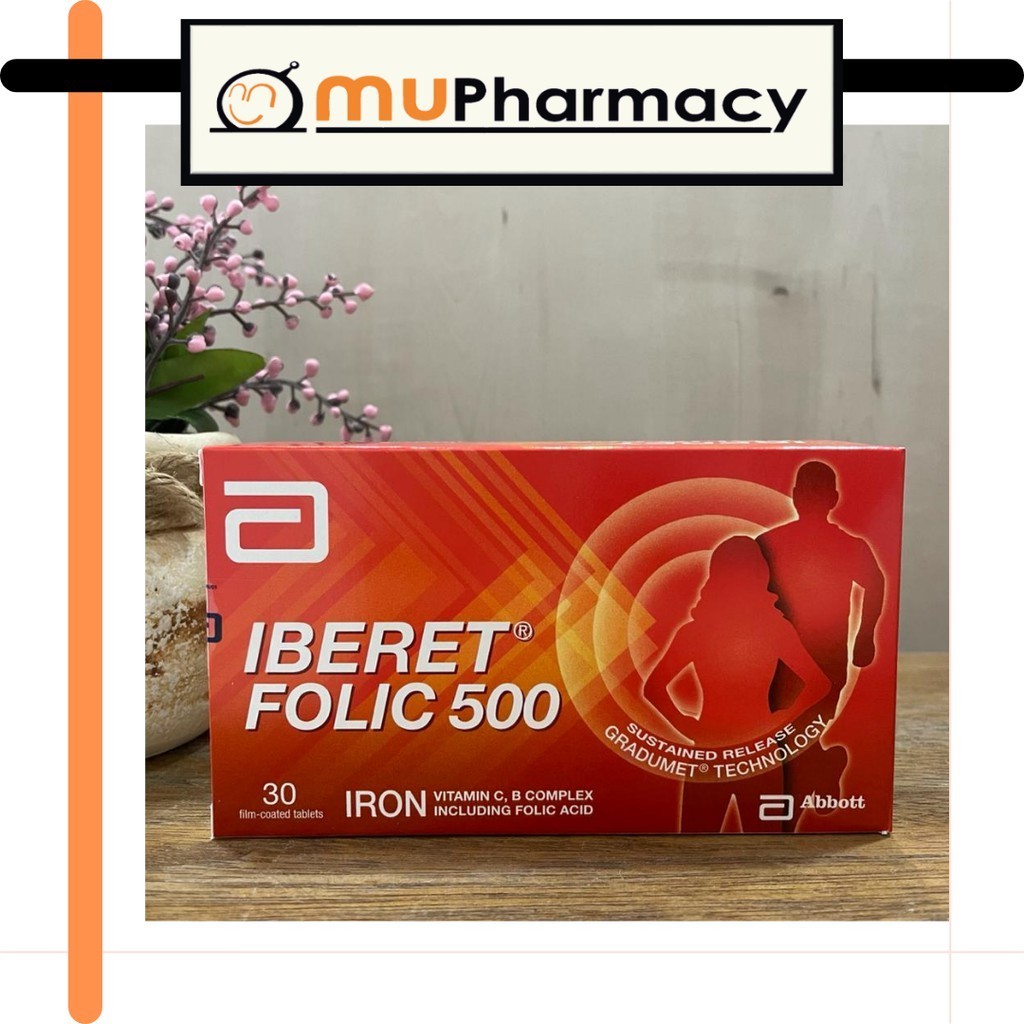 Iberet Folic 500 For Anemia 30's Tablets