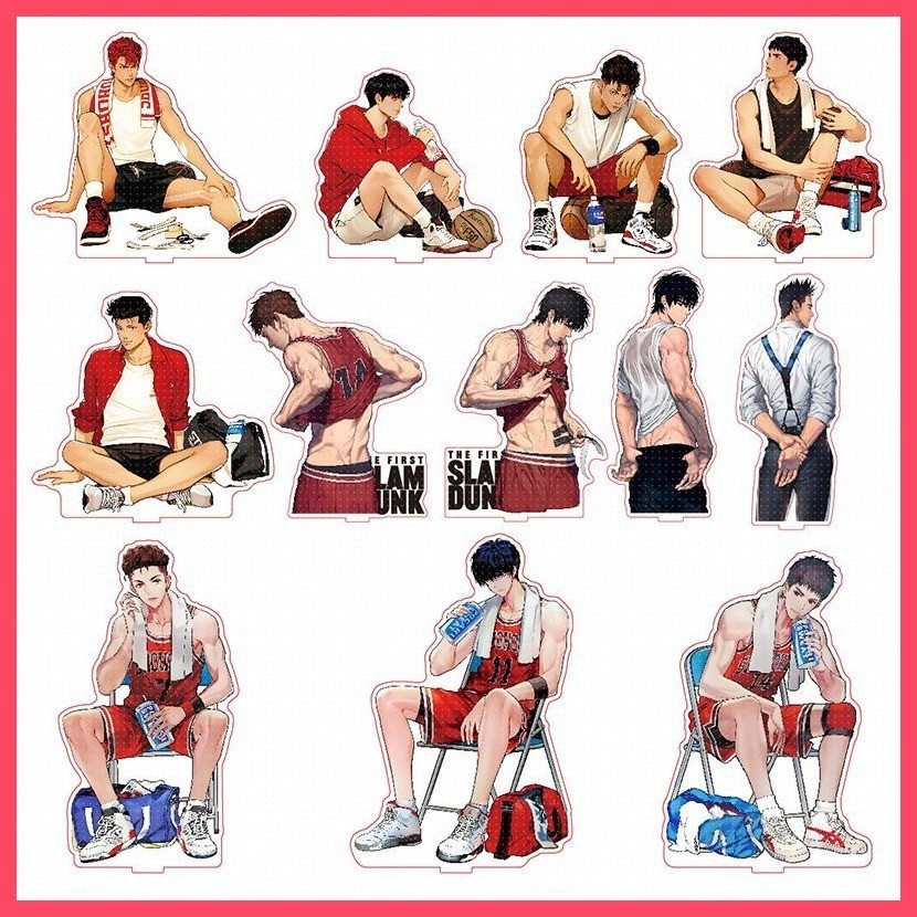 Stand Slam Dunk Hanamichi Sakuragi KaedeRukawa Hisashi Mitsui HarukoAkagi Hangu Slam Dunk Merchandise Acrylic Small Stand Sakuragi Flower Road Rukawa Maple Palace Akagi Akagi Decoration