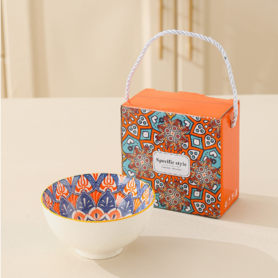 Traditional Japanese Style Rice Bowl Porcelain Bowl Ceramic Mangkuk Set Ceramik Soup Bowl Tableware Hari Raya Gift