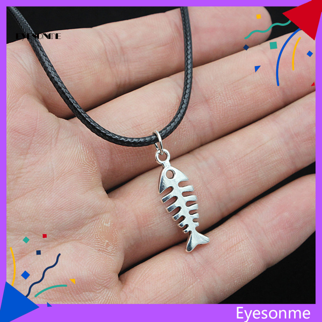 EYES Mix and Match Jewelry Unisex Necklace Fish Bone Pendant Necklace Trendy Unisex Jewelry for Valentines Birthdays Anniversaries Perfect Gift for Families Korean Style Wax