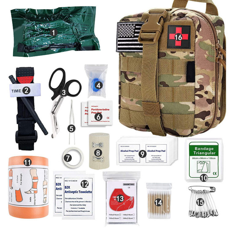 LUC Wilderness Emergency Survival IFAK Trauma Survival Kit EMT Emergency Emergency Survival Gear and Equipment Straps Molle Car Travel Hiking