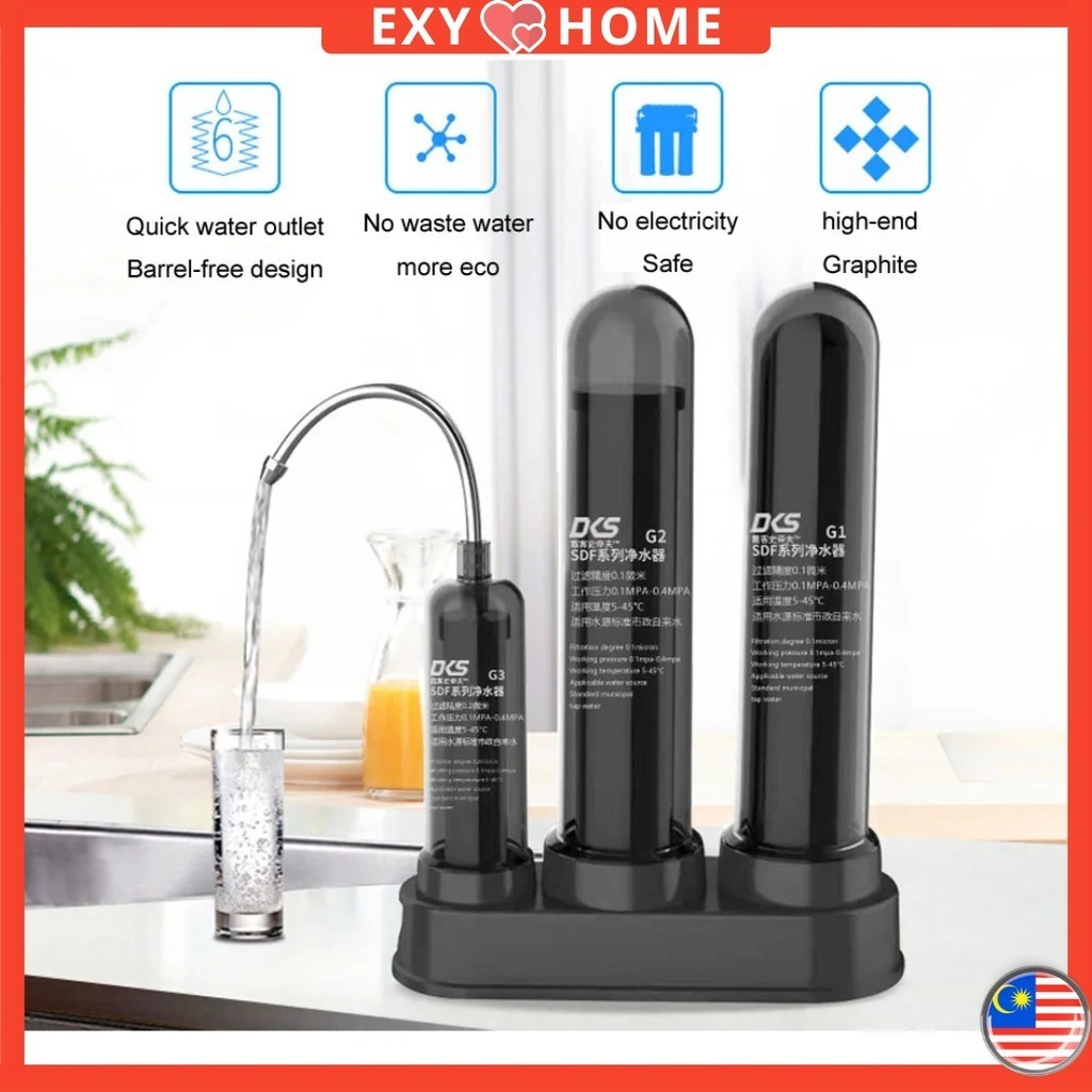 Water Filter Kitchen Countertop Home Desktop Water Purifier Faucet Tap Dispenser Penapis Air Paip 净水机水龙头过滤器