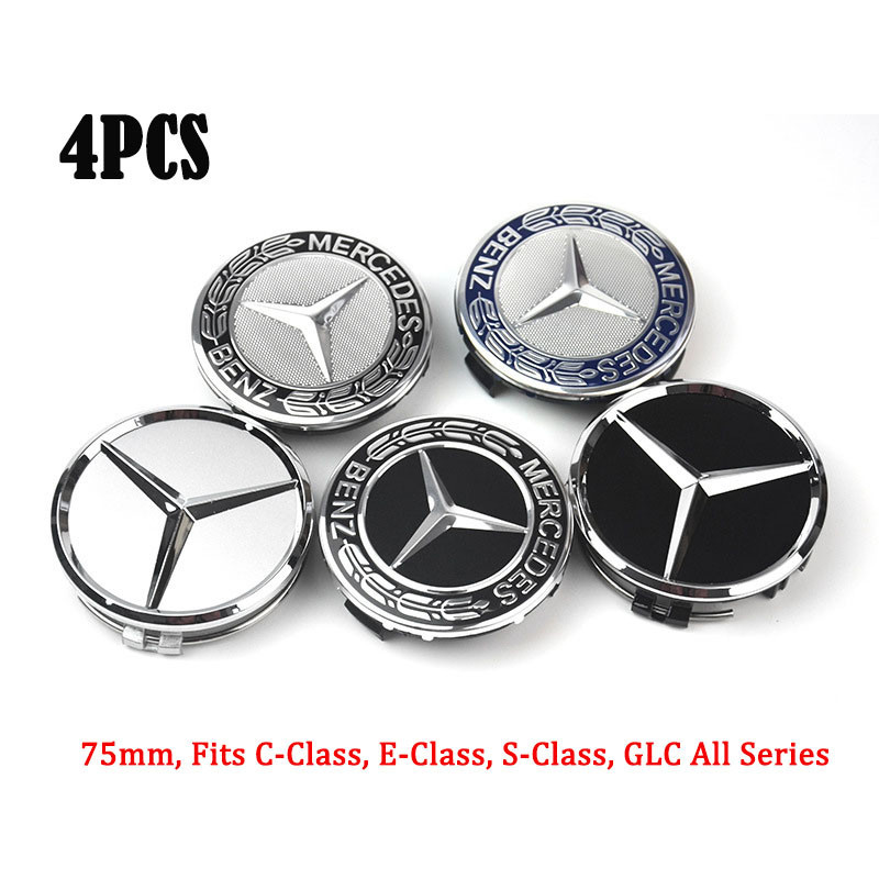 【MY Stock】4pcs 75MM Mercedes-Benz Wheel Center Rim Caps Car Tire Hub Cap Replacement Fits C-Class, E-Class, S-Class, GLC All Series