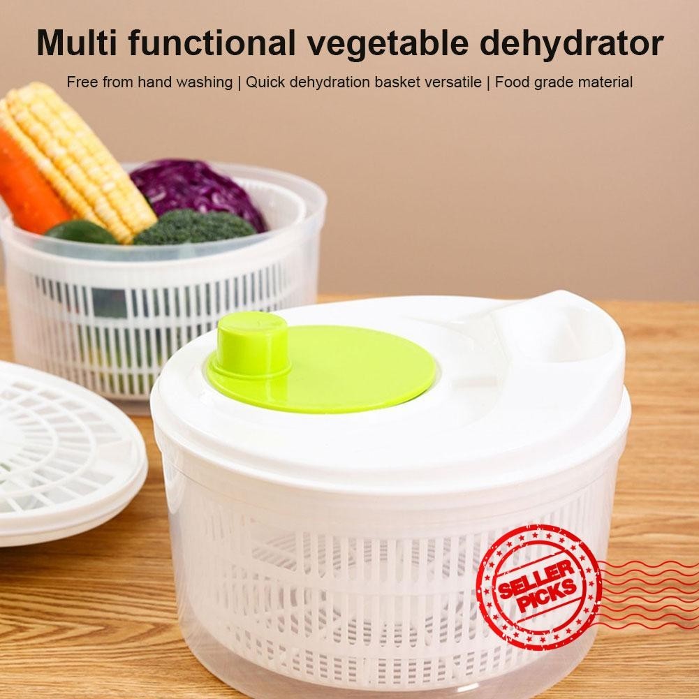 Household Salad Dryer, Salad Spinner, Vegetable Dehydrator, Absorbent Multi-function Basket U8I8