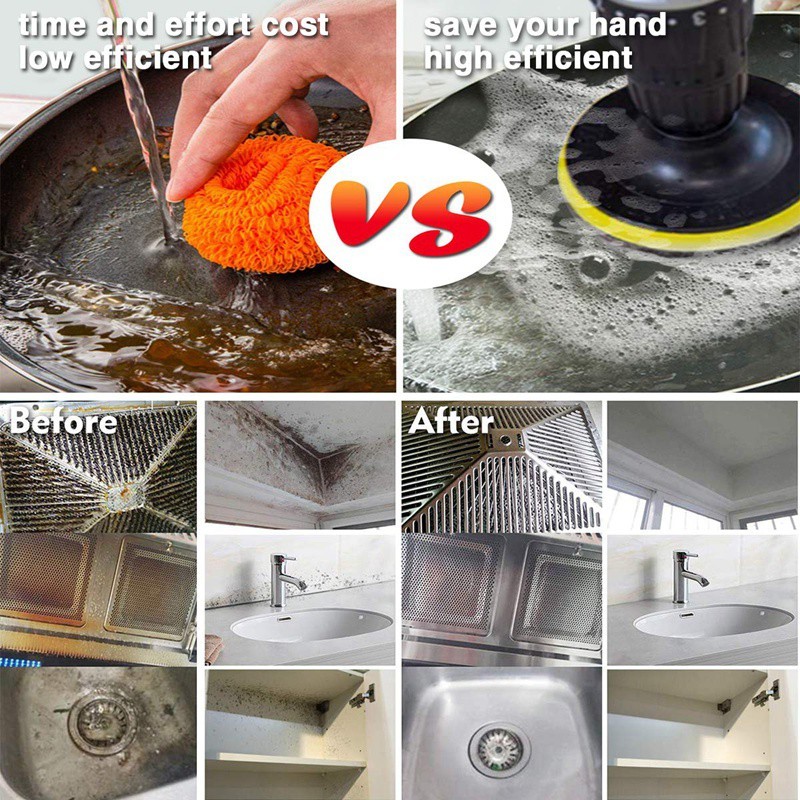 Heavy DIY 12 Piece Drill Brush Scrub Pads Power Scrubber Extended Long Attachment All Purpose-Cleaner Scrubbing Cordl... - Image 4