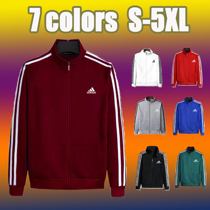 Jacket Men Coat Men Three Bar Jacket Men's Hoodie Stand Up Collar Sports Jacket Customized Autumn and Winter Red Work Group Uniform