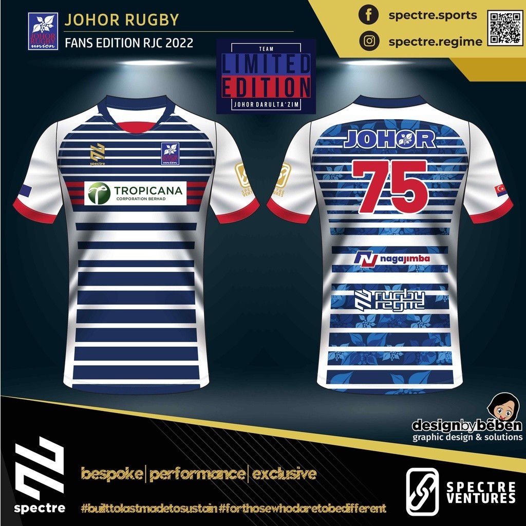 SPECTRE | JOHOR RUGBY U19 CHAMPION 2022 OFFICIAL MERCHANDISE | RUGBY JERSEY