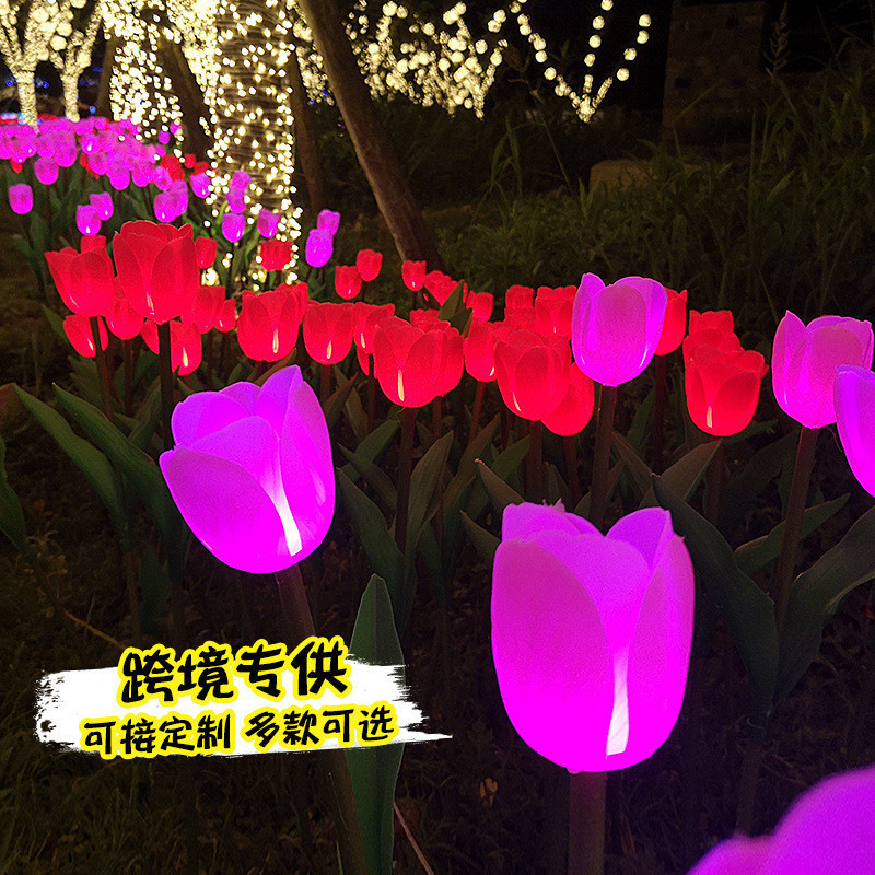 Reliable Versatile Solar Tulip Flower B & Lighting Landscape Light Garden Decoration Floor Plug LED Atmosphere Inn La... - Image 2