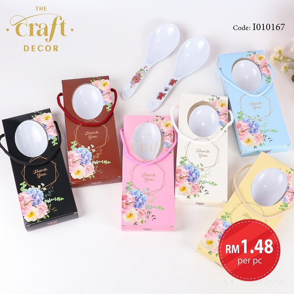 The Craft Decor 16pcs Rice Spoon Floral Design Door Gift | Senduk Nasi Gift Kahwin | Wedding Souvenir