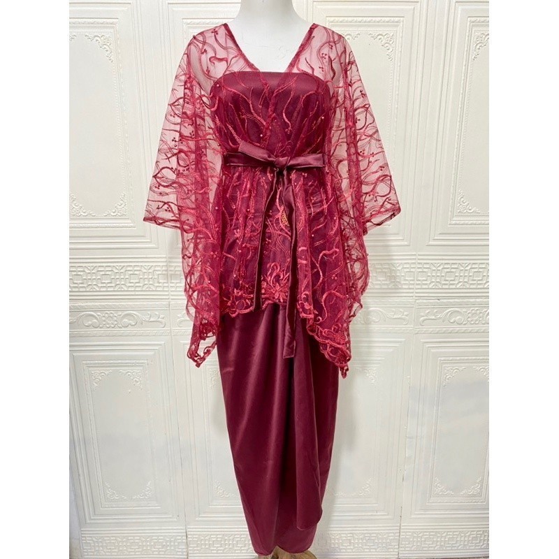 Durable Must Set kebaya outer tille pita cantik mix satin brukat kondangan wisuda bridesmaid modern mewah Premium - Image 4