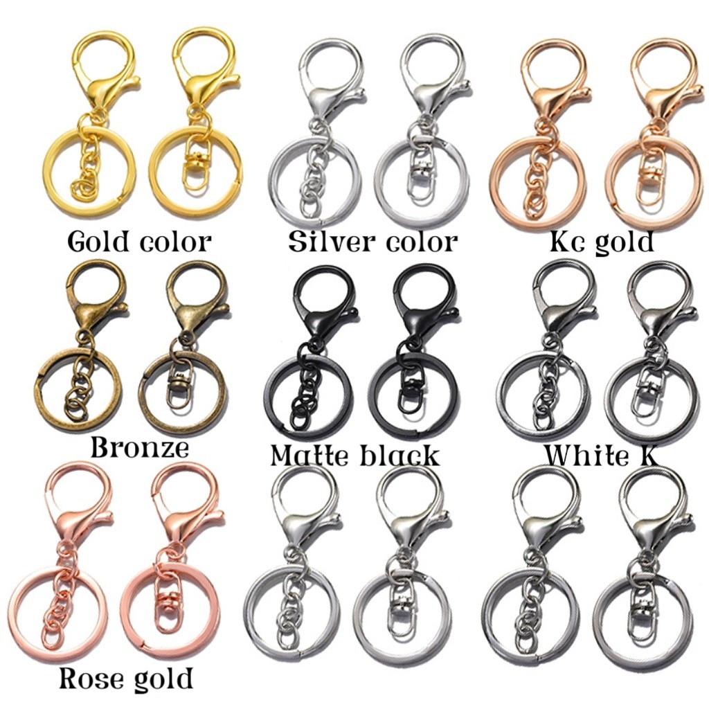 Zinc Alloy Lobster Buckle Three Piece Set of Eight Shaped Chain Terms Key Ring with Refined Key Ring DIY Handmade Jewelry Accessories