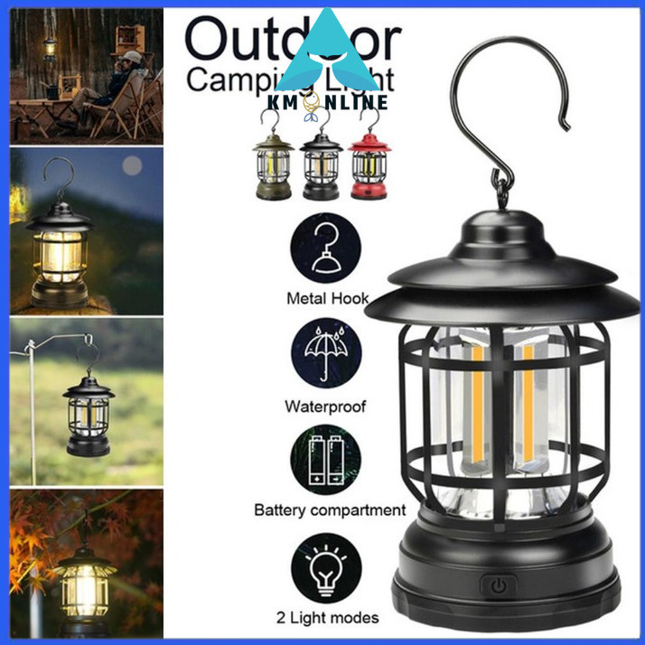 Retro Camping Lamp Outdoor COB Camp Portable Lantern LED Emergency Lamps Portable Spotlight Tent Light Retro Horse Light