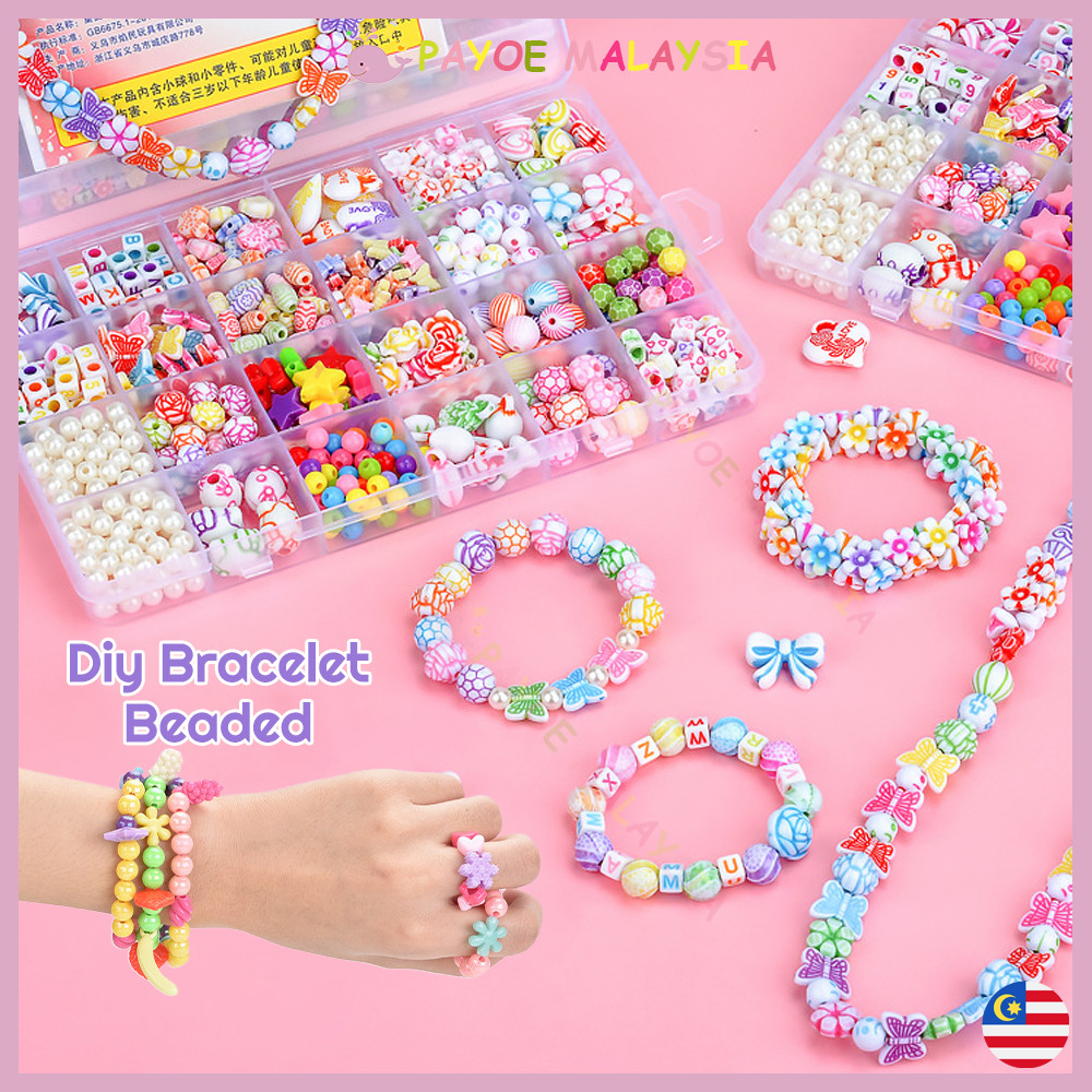 Payoe DIY Beads Set Children Handmade Beading Girls Beaded Educational Toys DIY Necklace Set Accessories Kit Set