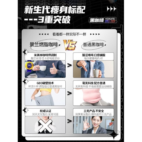 [Anmi Food] 40x2g Black coffee sugar free景兰蓝山纯黑咖啡无糖燃脂排油减脂速溶低正品防弹消肿slimming coffee 防弹咖啡 黑咖啡 - Image 3