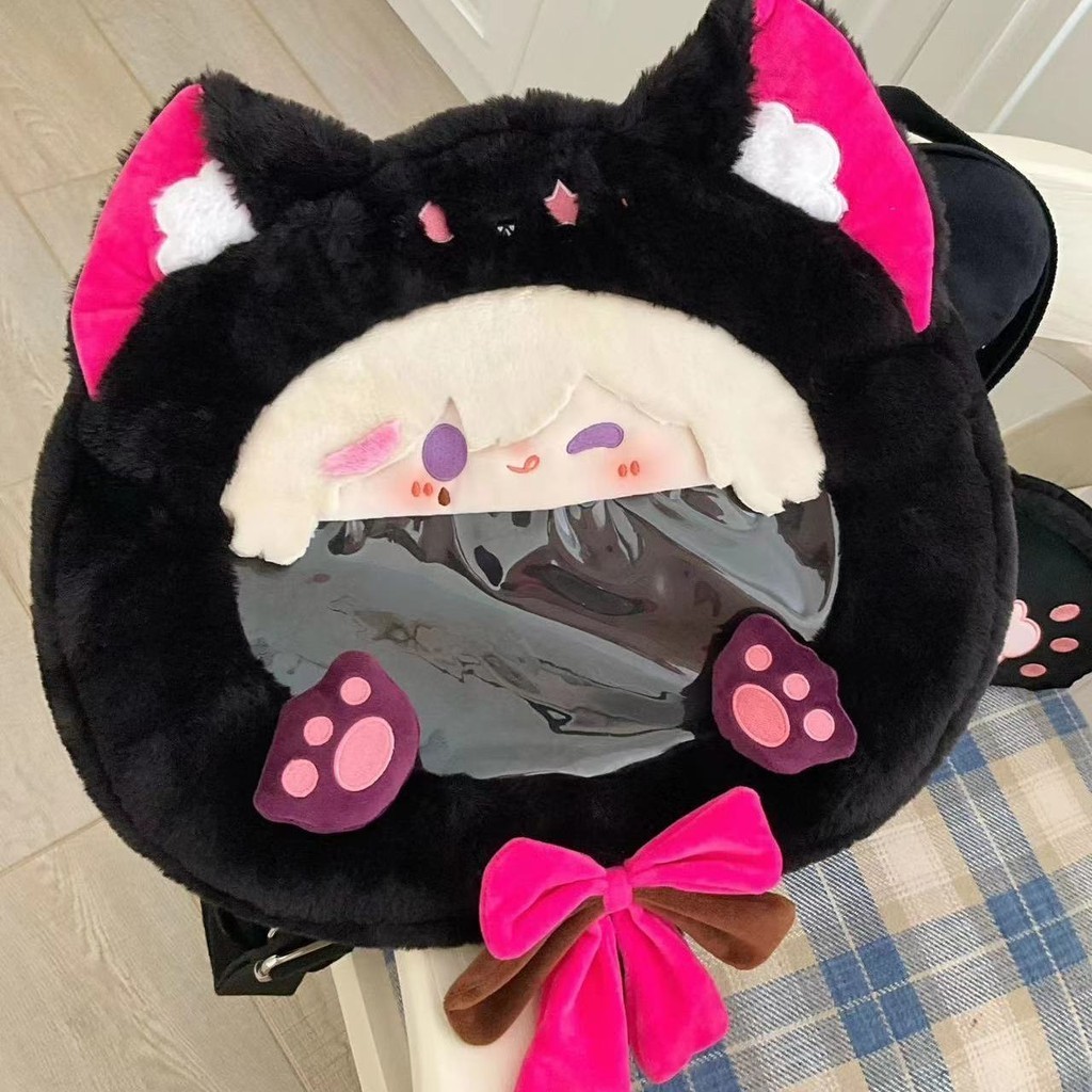 Yuanshen Fan Peripheral Doll Linni Plush Backpack Cat Cat Ni Single Backpack Student Diagonal Bag Pain Bag Gift