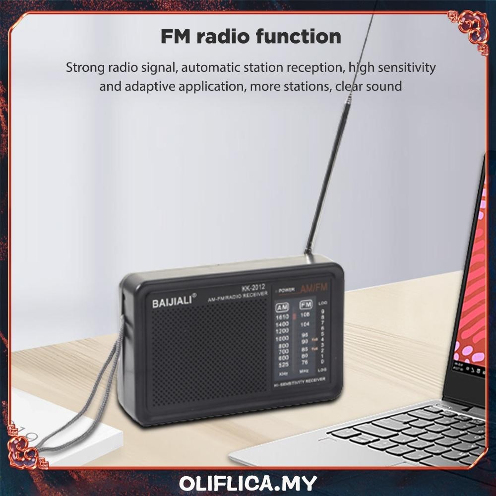 [Oliflica.my] Mini AM/FM Radio AA Battery Powered Full-wave Band Emergency Radio Receiver