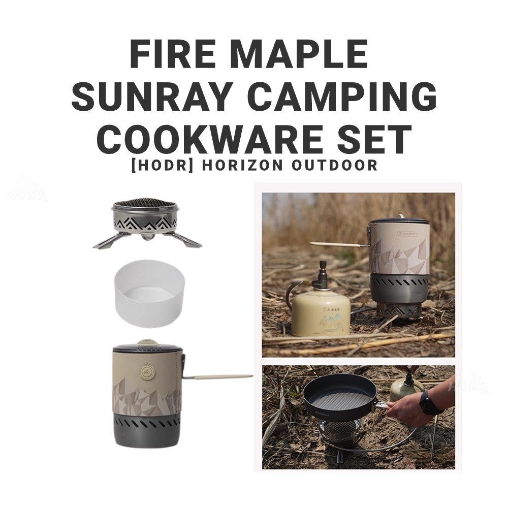 【HODR】Fire Maple Sunray Camping Cookware Set High-efficiency Cooking Camping Hiking Outdoor wind-resistant Foldable Handle Widen Stabilizer Base 304