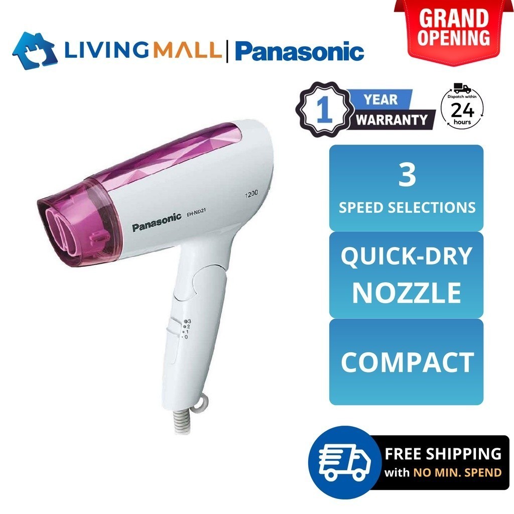 [FREE DELIVERY] PANASONIC Hair Dryer EH-ND21 Compact Quick Dry 1200W EH-ND21-P655 Foldable Hair Blower 风筒 松下风筒 吹风机