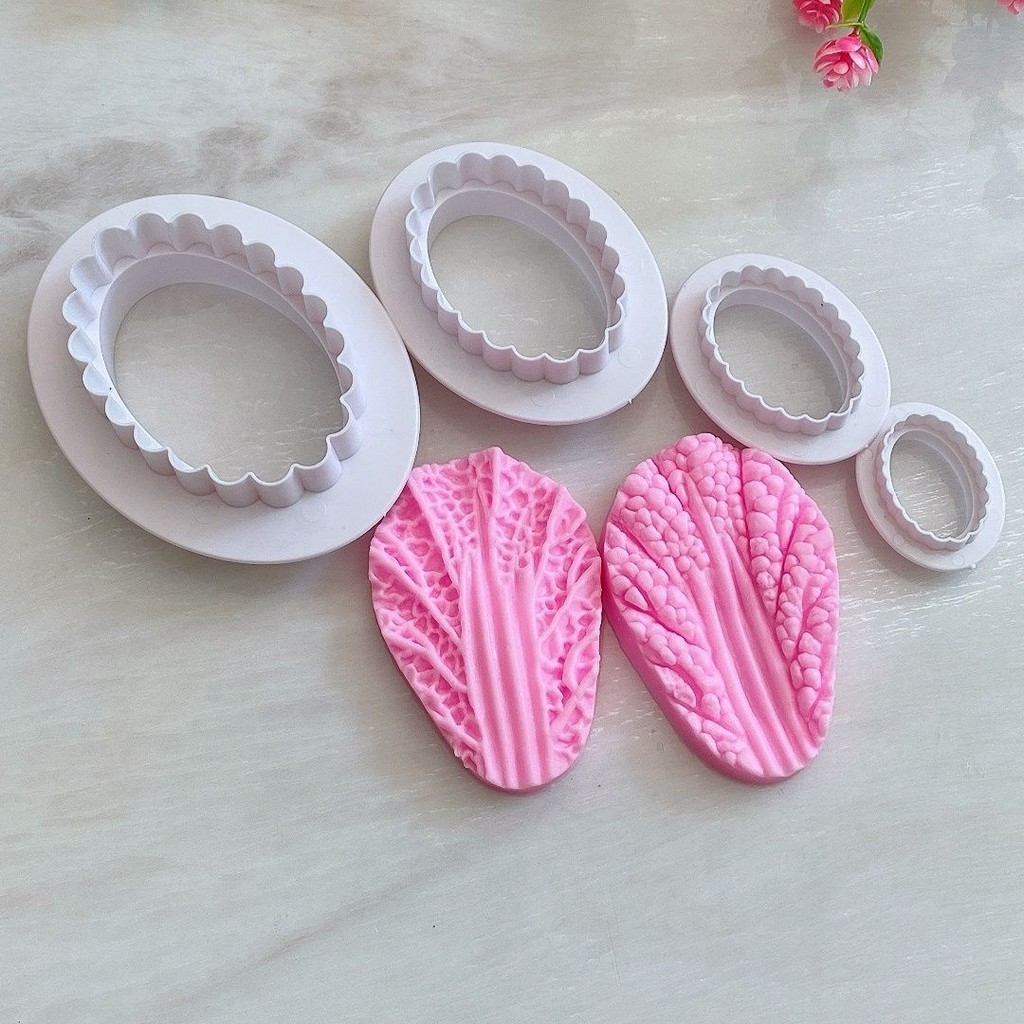 Mold Leaf Chinese Western Pastry Fondant Mold Sugar Art Biscuit Mold Cabbage Flower Bun Mold Pasta Grinder Silicone