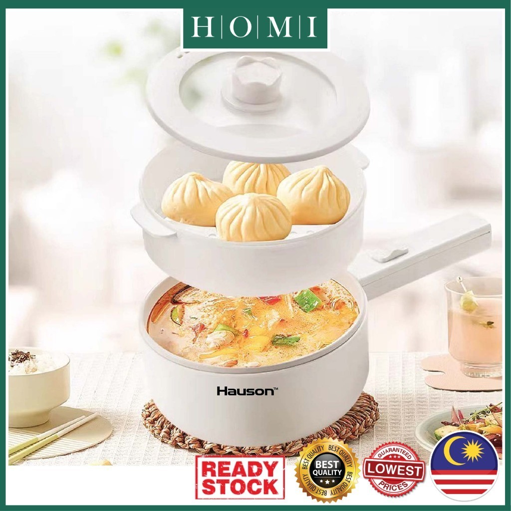 📦HOMI READY STOCK 📦2L Hauson Nonstick Electric Cooker Ceramic Multifunctional Steamer Office Hotpot 電煮鍋