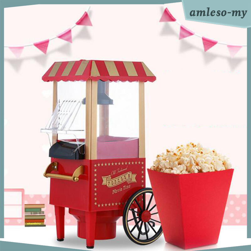 [AmlesoMY] Home Small Popcorn Maker Retro Machine For Kids EU Plug