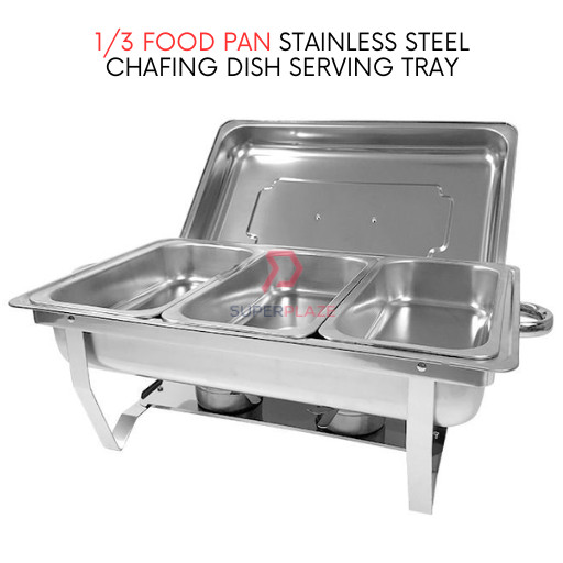 Triple Tray Stainless Steel Chafing Dish Food Warmer Serving Tray Buffet Set