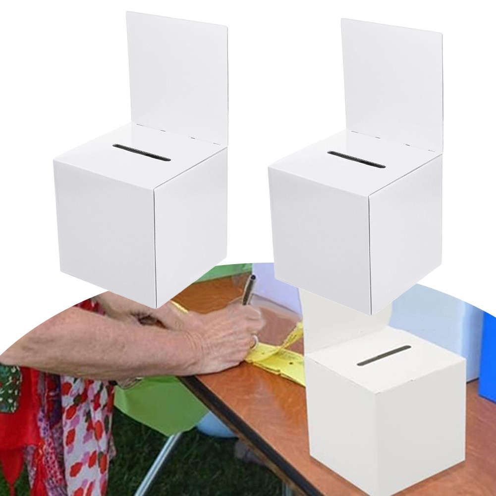 ⭐READY STOCK ⭐Donation Box Ballot Box Corrugated Paper Suggestion Box White Lightweight[Overseas Products]