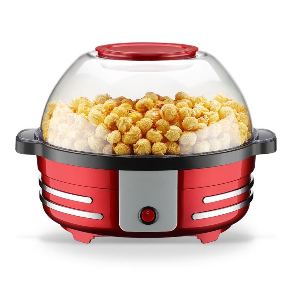 Sakurabc 5L 850W Electric Popcorn Popper Maker Large Lid with Measuring Cup  Multifunction Machine for Home Red AU Plug 220V