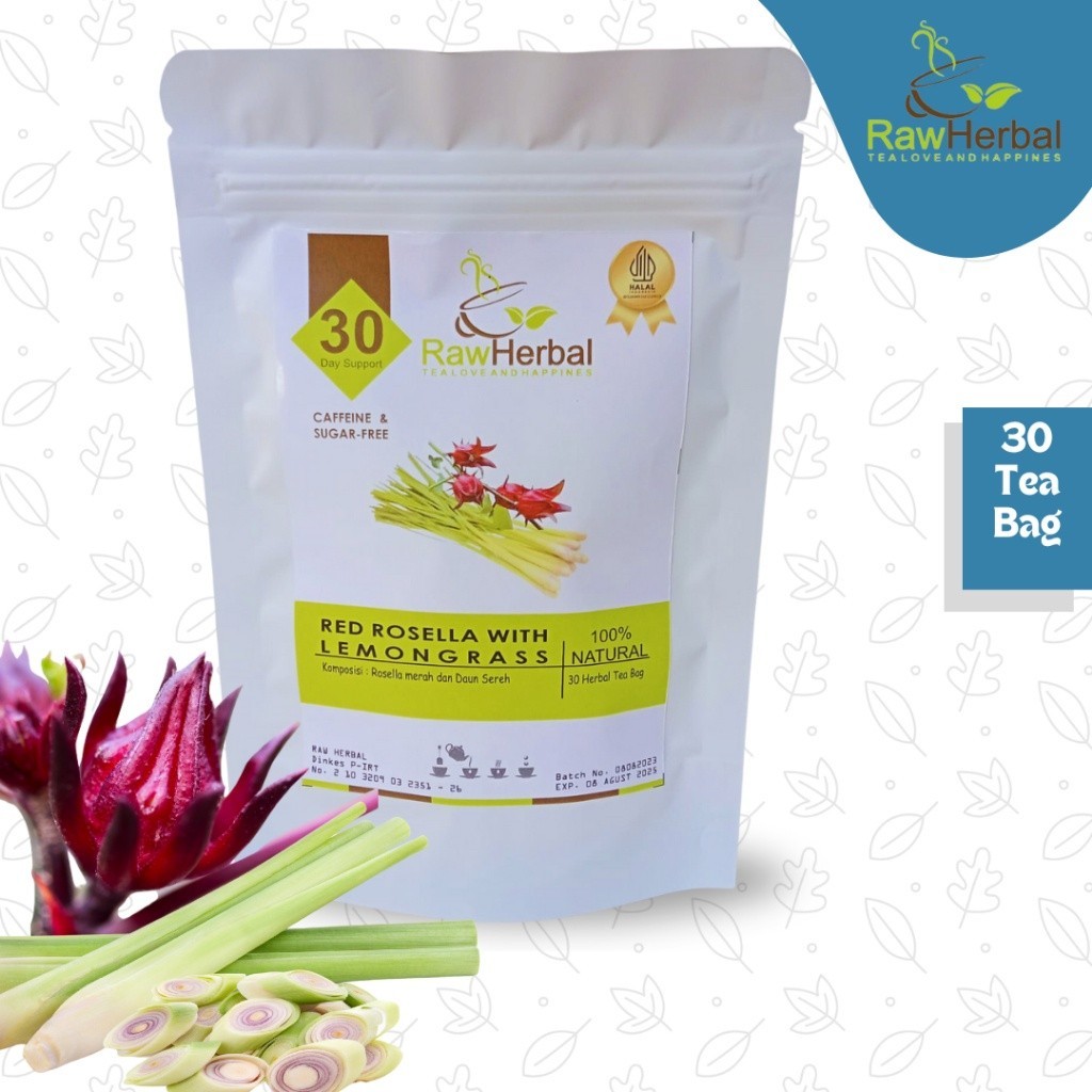Fashion Daily Red Rosella Lemongrass Tea : Teh Bunga Merah & Daun Serai Isi 30 Bag x1 - Image 3