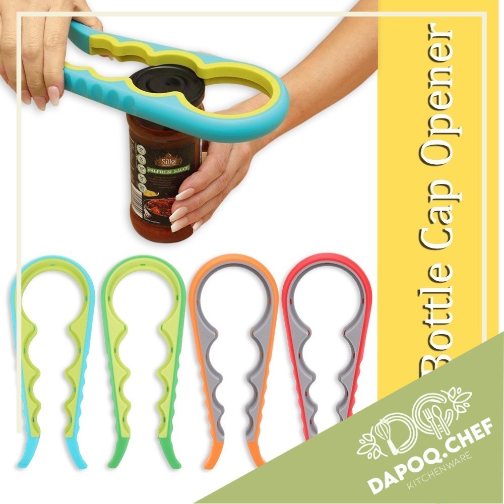 DC 4 in 1 Pembuka Penutup Botol Mudah Pelbagai Saiz Cap Bottle Opener Jar Twister Lids Anti Slip Manual Kitchen Tools