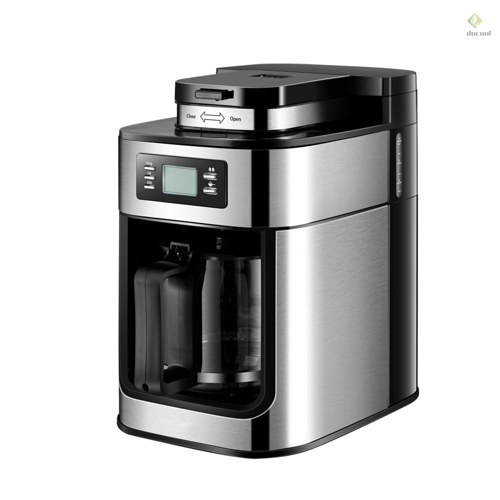 Programmable Coffee Maker with Timer 1050 Watts 1.2L Large Capacity 2-8 Cups Drip Coffee Maker Keep Warm Grind and Brew Automatic Coffee Machine with Built-In Burr Coffee Grinder