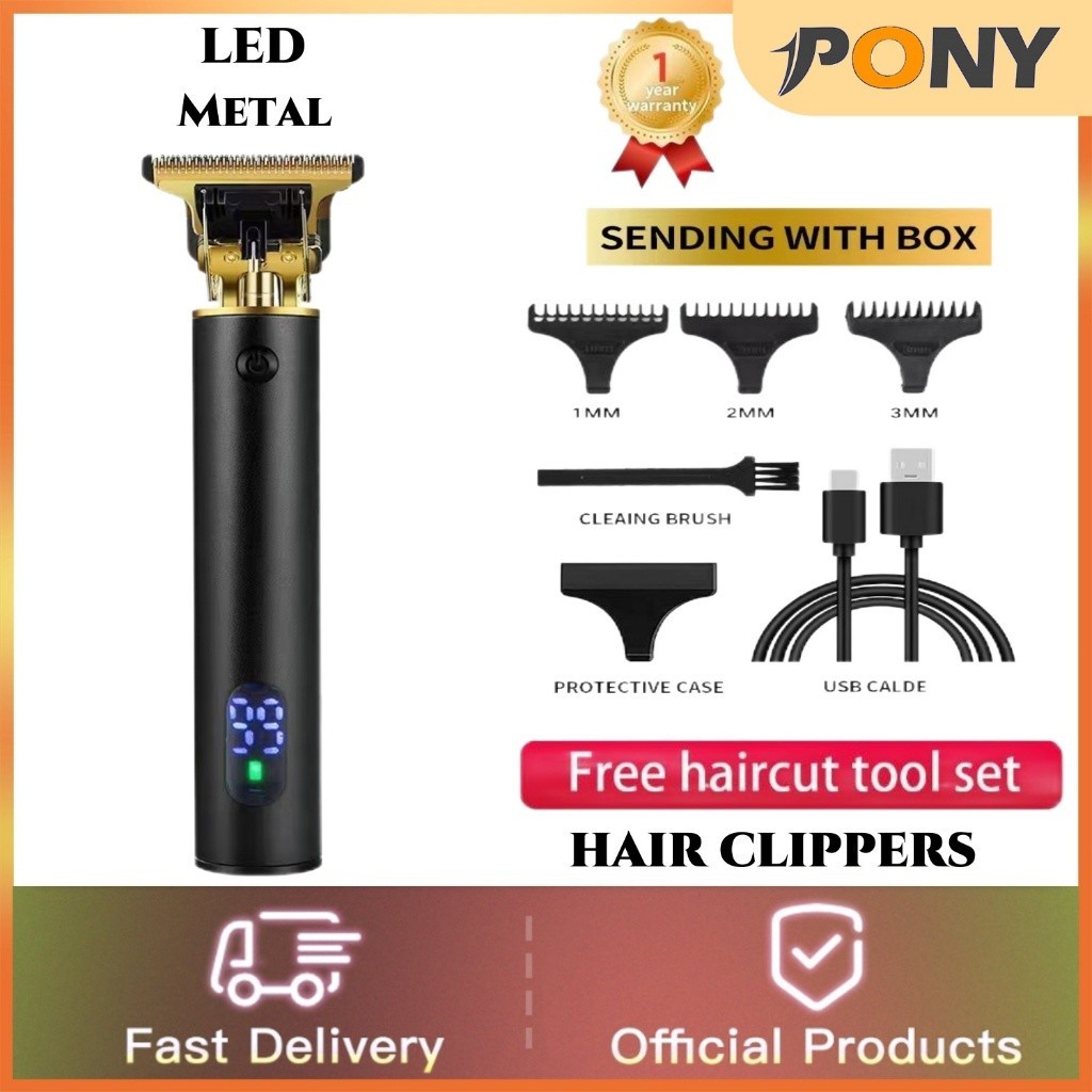 KEMEI LED Electric Hair Clipper Hair Trimmer barber beard trimmer Shaver Man Trimmer Beard Cutting mesin rambut-Pony