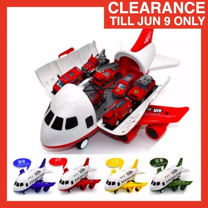 (7 IN A SET) EW XL Size Aeroplane Car Set Toy Kid Large Fire Trucks Police Military Aeroplane Mainan Kapal Terbang 飞机玩具