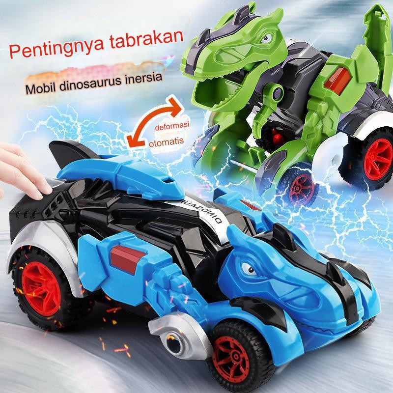 Tyrannosaurus Inertial Toy Car/Collision Transformer Dinosaur Car Toy/ Same Style Internet Celebrity/New Train/Children's Toys