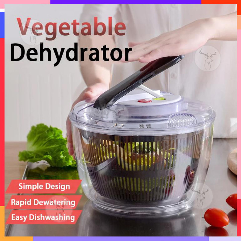 Rotary Salad Spinner Lettuce Leaf Vegetable Dehydrator Multifunctional Vegetables Colander Water Drain Basket