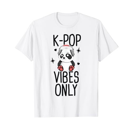 Men's cotton T-shirt K-Pop Vibes Only T-Shirt Korean Merchandise Panda Kawaii T-Shirt Fast Shipping 4XL , 5XL , 6XL